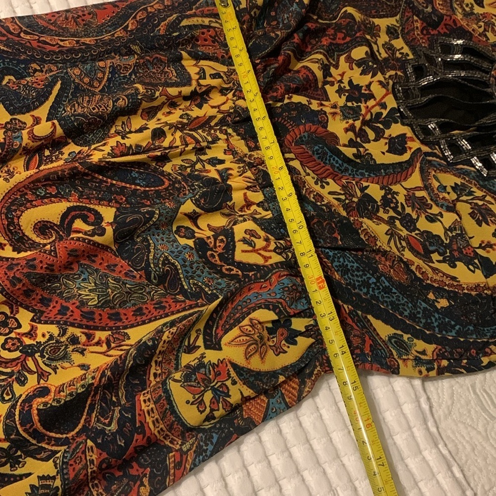 Anthropologie Ranna Gill Yellow Georgie‎ Embroidered Paisley Jumpsuit NWT size 6 - Picture 11 of 15